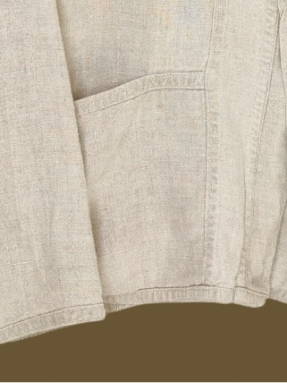 Vtg Angelheart Designs FLAX 100% Linen Oversized Lagom Blazer Lagenlook USA L - Picture 8 of 10